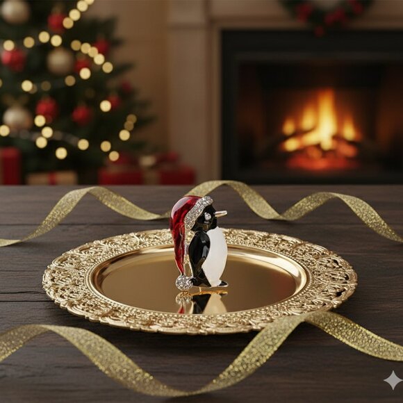 Christmas Penguin Brooch - Picture 2 of 3